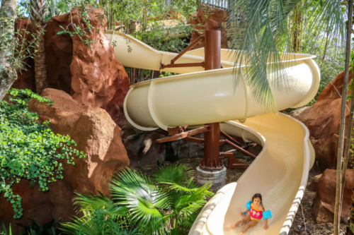 Disney DVC Animal Kingdom Villas Girl on Water Slide