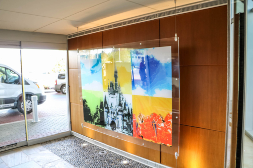 Disney DVC Bay Lake Tower modern artwork at entrance