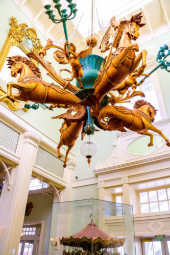 Disney DVC Boardwalk Villas horse chandelier in lobby