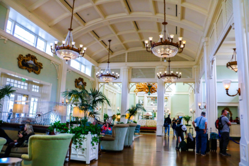 Disney DVC Boardwalk Villas main lobby with guests