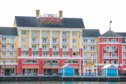 Disney DVC Boardwalk Villas view from lake