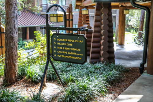 Disney DVC Boulder Ridge Wilderness Lodge directional sign resort grounds