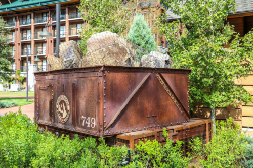 Disney DVC Boulder Ridge resort Wilderness Lodge grounds boulder artwork