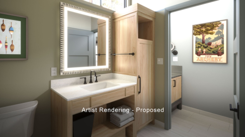 Cabins at Fort Wilderness Bathroom (rendering)