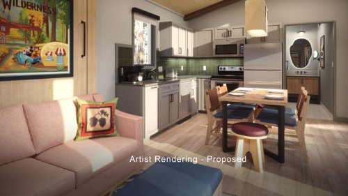 Cabins at Fort Wilderness Kitchen (rendering)