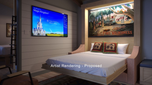 Cabins at Fort Wilderness Pull Down Bed (rendering)