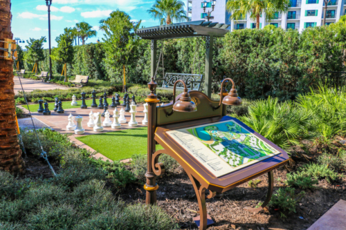 Disney DVC Riviera outdoor chess with resort map