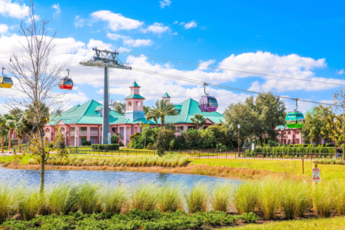 Disney DVC Riviera view of Skyliner from resort