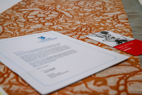 Disney DVC Vero Beach Resort welcome home packet on bed
