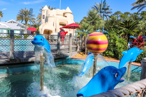 Disney DVC Old Key West poolside dolphin fountain